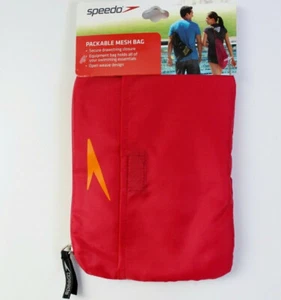 Speedo Packable Mesh Swimming Drawstring Bag Pink/Orange NWT - Picture 1 of 4