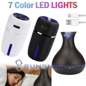 200ML Portable USB LED Light Air Humidifier Diffuser Aroma Mist Oil Purifier Car - Picture 1 of 42