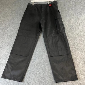 Dickies Baggy Hose 34 30 * Cargohose Doppelknie schwarz glänzend Wetlook - Bild 1 von 12