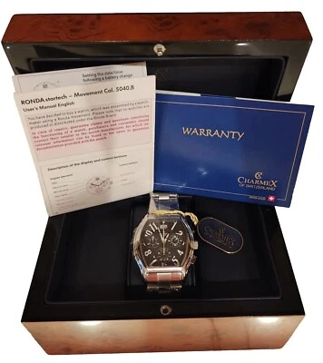 Charmex Of Switzerland relógios masculinos, cronógrafo, cristal de safira. - Imagem 1 de 4