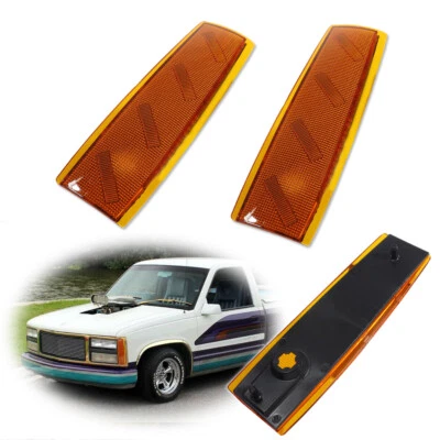 Amber Lens Front Corner Side Marker Lights Covers For 1992-93 GMC Yukon Suburban - Image 1 of 4