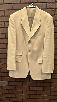 Ralph Lauren 42T Tan  Suit Jacket Silk Wool Blazer Sport Coat Silk, Linen, Wool - Image 1 of 4