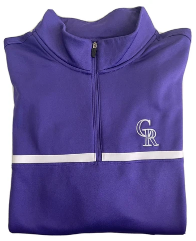Nike COLORADO ROCKIES Purple Quarter Zip XL Sweatshirt MLB DENVER Mens Golf Tour Cover