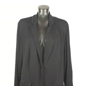 Magaschoni Woman Sz 2X Black Cardigan Single Button 3/4 Sleeve Stretch Sweater - Picture 1 of 7
