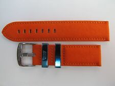 22MM SCARLET ORANGE CANVAS STRAP WITH LEATHER INNER & STEEL BUCKLE BY GLYCINE #S