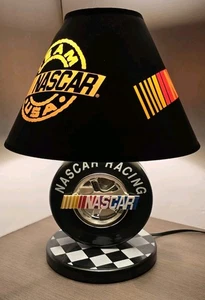 VGC Vintage 1999 NASCAR Racing Desk Lamp Tire Checkered Night Light Lampshade - Picture 1 of 22
