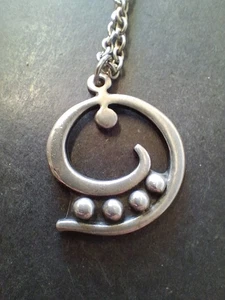 Vintage R Tennesmed Abstract Pendant - Sweden Swedish / Pewter Silver Tone Metal - Bild 1 von 4