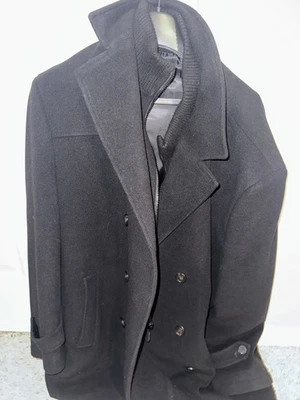 Polo Ralph Lauren Para Hombres Talla XL Academy Chaquetón Negro Mezcla Lana 10 Botones Foto 1 de 4