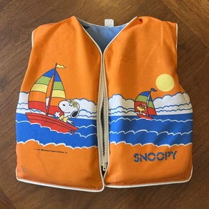 Vintage 1965 Peanuts Snoopy Life Jacket Vest Preserver Youth 24-29” Chest Size - Picture 1 of 7