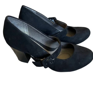 Euro Soft By Sofft Women’s Suede Mary Jane Pumps Size 8W Blue Comfy Shoes - Picture 1 of 6