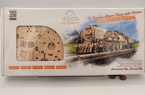 UGEARS UTG0045 V-Express Steam Train and Tender Wooden 3D Model Kit - Picture 1 of 5