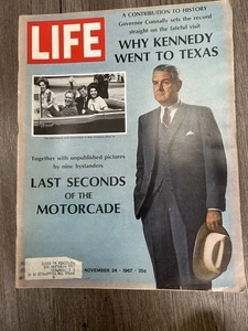 LIFE MAGAZINE NOVEMBER 24, 1967 JFK LAST SECONDS OF THE MOTORCADE EXCELLENT - Picture 1 of 1