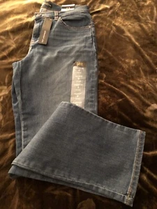 NWT Lee Women's Size 8P Petite Relaxed Fit Straight Leg Mid Rise Jeans - Picture 1 of 9