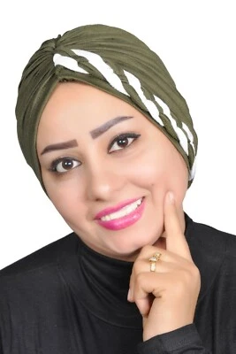  Turbante, turbante completo, diadema, sombrero, moda elástica, envoltura para la cabeza pérdida de cabello sombrero hijab Foto 1 de 4