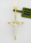 SOLID CRUCIFIX PENDANT NECKLACE 14K YELLOW GOLD - NEW WITH TAG