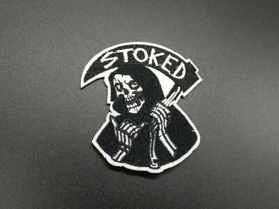 death skull patch reaper stoked iron clothing fashion custom patch - Image 1 of 4