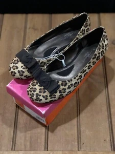 NIB ISAAC MIZRAHI for Target Cheetah Print Bow Accent Ballet Flats Valentina 8 - Picture 1 of 4