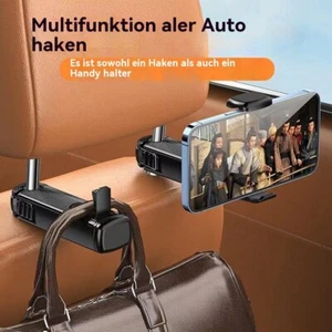 2 Stk. 2 in1 Auto-Kopfstützenhaken mit Handyhalter Sitzlehnen Aufhänger Zubehörs - Bild 1 von 12
