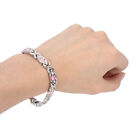 (Silver)Women Magnetic Bracelet Reduce Static Electricity Promote Relaxatio SLS