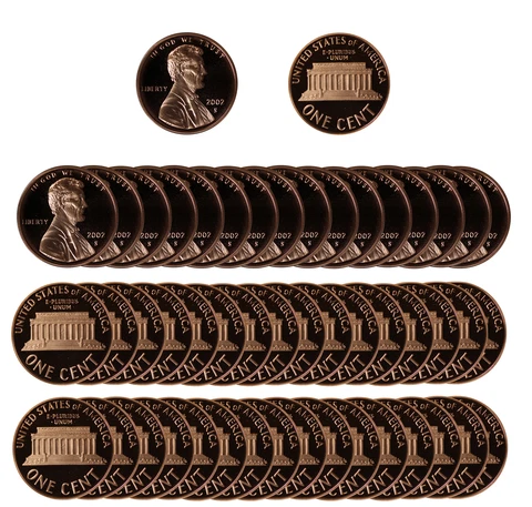 2002 Gem Proof Lincoln Memorial Cent Roll - 50 US Coins Cover