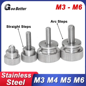M3 M4 M5 M6 Knurled Thumb Screws Stainless Steel Hand Grip Knob High Type Bolts - Picture 1 of 14