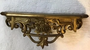 Vintage Syroco Hollywood Regency Gold Gilt Wall Shelf Corbel 19.25"W 6.5"H - Picture 1 of 23