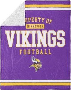 Minnesota Vikings NFL 50" x 60" Logo Property Sherpa Blanket - AB0B36PLPHY0 - Picture 1 of 3