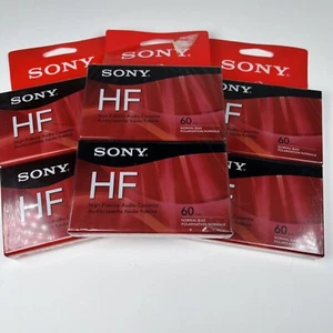 SONY HF 60 Minute Blank Audio Cassette Tapes High Fidelity C-60HFR (Qty 6) - Picture 1 of 5