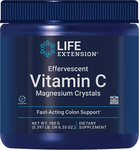 Life Extension Effervescent Vitamin C Magnesium Crystals 180 grams Powder Colon - Picture 1 of 2
