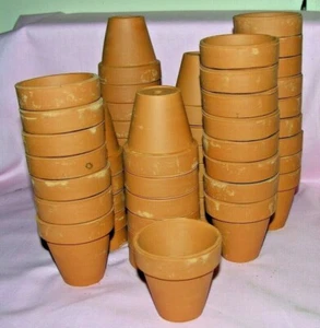 CLAY POTS 2 1/2" Tall x 2 5/8" Top Dia. GARDEN CRAFT AND PROJECT 50 Pcs. - Picture 1 of 5
