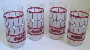 Vintage Coca Cola Milchglas Buntglas Trinkbecher Gläser 7er Set Neu - Bild 1 von 10