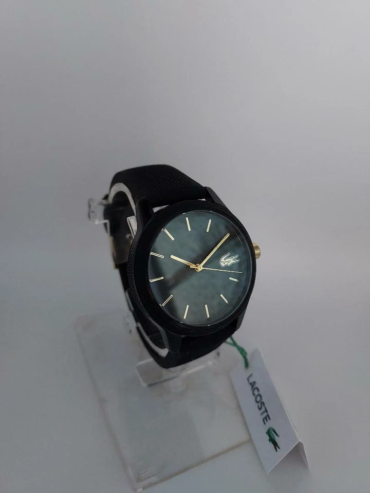 Lacoste Ladies 2070011 Lacoste Black with Gold Watch with Silicone Strap