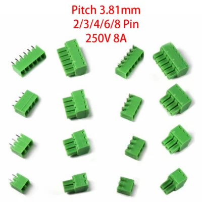 Male & Female Terminal Block PCB Socket Pitch Screw PCB Connector 2~10P 3.81mm - Image 1 of 4