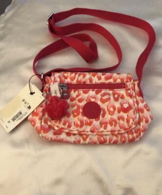 Kipling Sabian нейлона сумка через плечо латинский гепард печать + обезьяна брелок с Ярлыками - Изображение 1 из 4