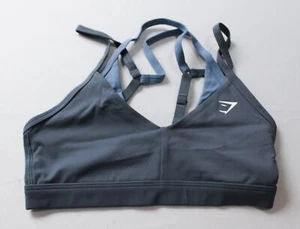 Gymshark Women's Double Up Sports Bra HT3 Blue Size: Extra Small NWT - Picture 1 of 5