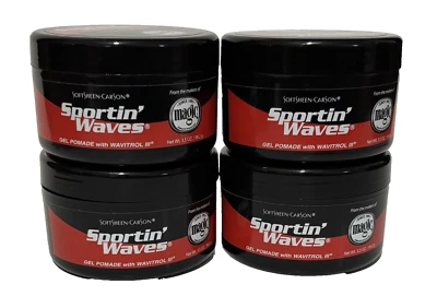 LOT of 4 SoftSheen-Carson Sportin' Waves Gel Pomade Sportin Wavitrol III, 3.5 oz - Image 1 of 4