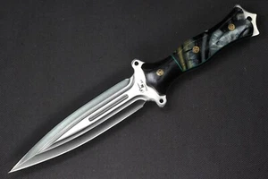 Busse Custom FMV6 .21" Satin/Competition INFI w/CBTs, G-rexed Clam Shell Handle - Picture 1 of 14