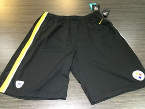 Pittsburgh Steelers Official On Field NFL Football Gym Shorts Epic Black Medium - Picture 1 of 2