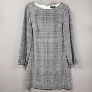 Lauren Ralph Lauren Kleid Damen Gr. 10 Hahnentritt Etuikleid Langarm Karriere - Bild 1 von 12