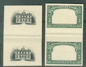Panama 1915, 3c Palace, GUTTER PAIR PROOFS center+frame, archival, RRR #209 - Picture 1 of 1