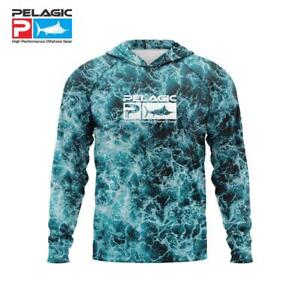PELAGIC Gear For Men Fishing Hoodie Long Sleeve Jersey UPF 50+ UV Resistant