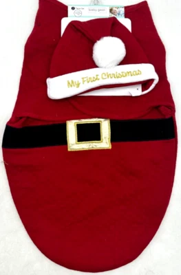 Baby Gear "Mi Primera Navidad" Santa Hebilla Envoltura Manta y Sombrero 0-6 Meses Foto 1 de 3