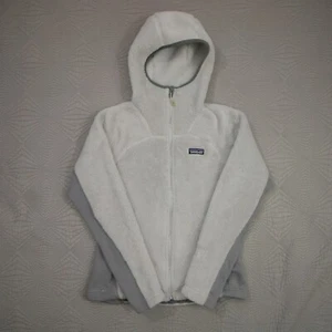 Patagonia Deep Pile Fleece Hoodie Hoody Jacket Womens SLight Gray Regulator R4 - Picture 1 of 19