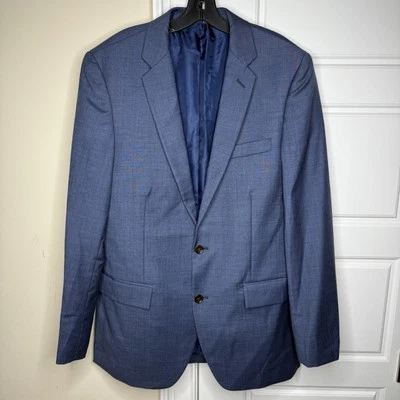 J Crew Blazer Mens 40 L Blue Thompson Worsted Wool Suit Jacket 2 Button 47226 - Image 1 of 4