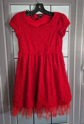 My Michelle Red Sleeveless Formal w/ Fuzzy Sparkle Girl's size 12 Dress Holiday  - Image 1 of 4