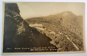 Vintage 1930 Stowe Vintage RPPC Nose Summit House & Chin Mount MT MANSFIELD - Bild 1 von 2
