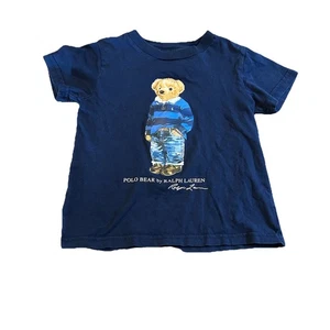 Polo Ralph Lauren Polo Oso Camisa Niños 3T Azul Marino Manga Larga Camiseta - Imagen 1 de 4