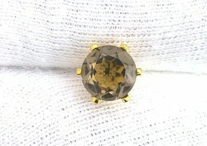 7mm Round Natural Smoky Quartz Tie Tack Gemstone Gem Stone Gold Color EPTT519 - Picture 1 of 2