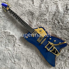 Blue Electric Guitar Bigsby Mahogany Body HH Pickup Gold Hardware Fast Ship for sale