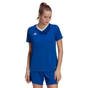 ADIDAS Entrada 22 Womens T-Shirt Ladies Size UK Medium 12-14 Blue NEW - Picture 1 of 5
